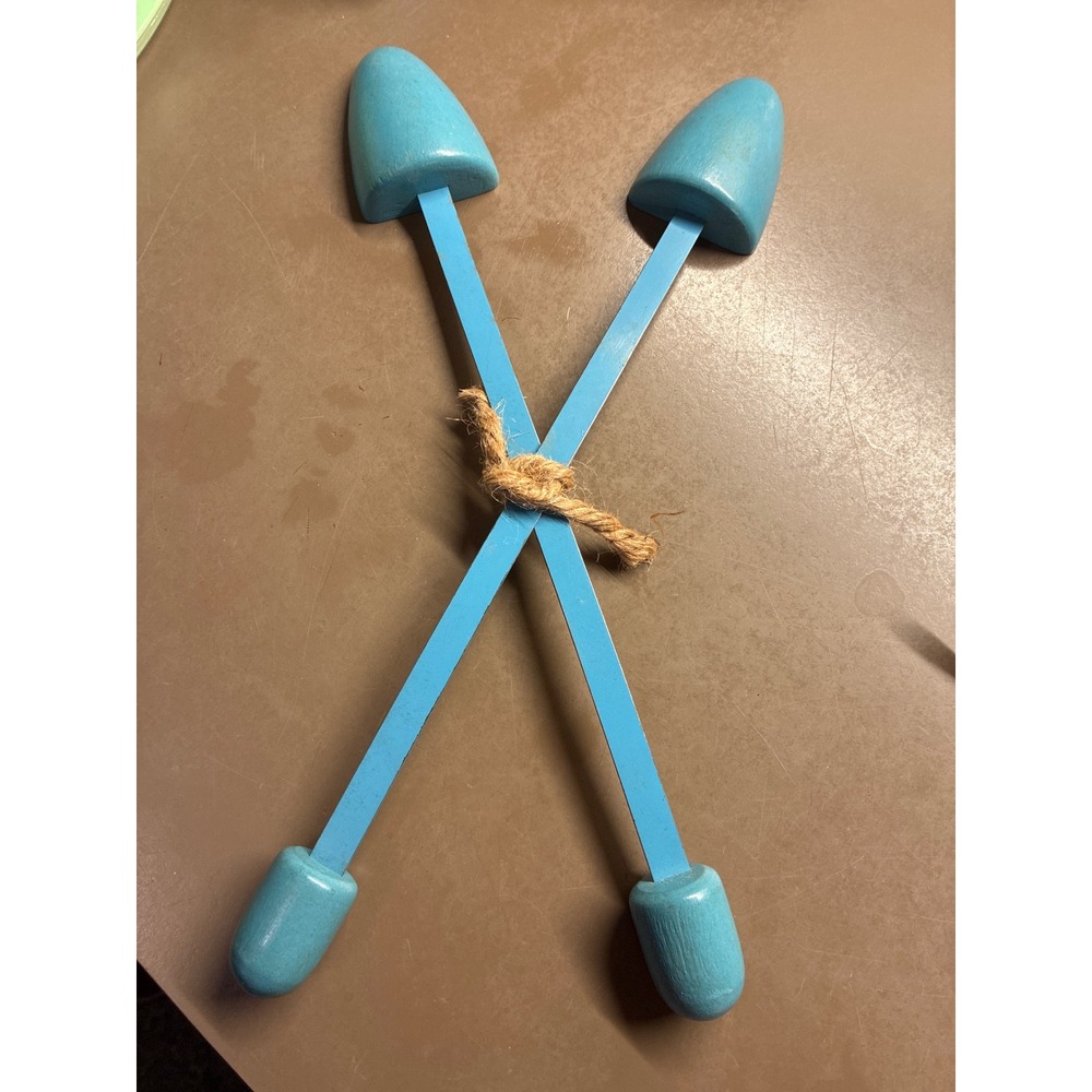 Vintage shoe trees stretchers keepers blue metal and wood retro decor